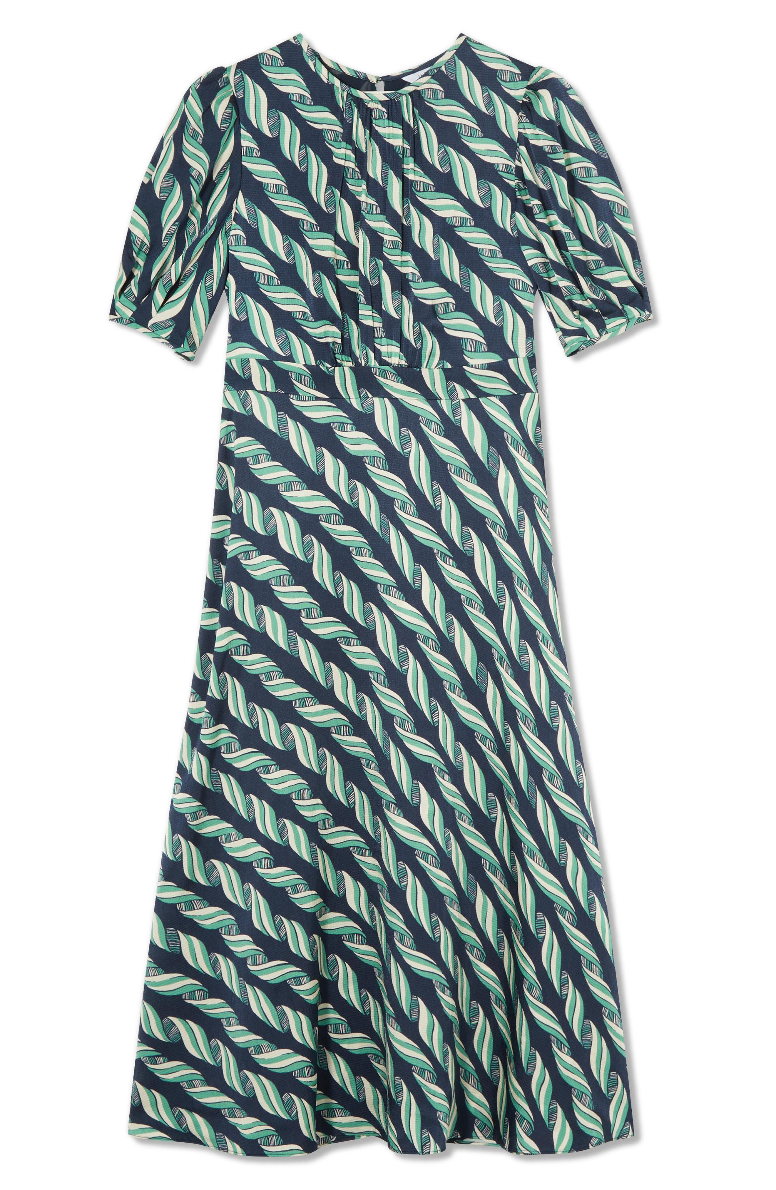 LK Bennett Jem Ribbon Print A-Line Dress (Women) | Nordstrom