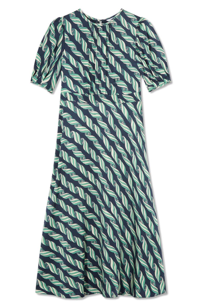 Jem Ribbon Print A-Line Dress, Alternate, color, NAVY MULTI