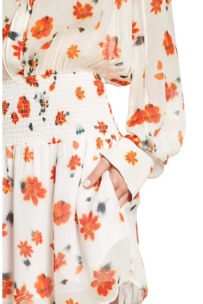 Bailey Smocked Floral Print Long Sleeve Dress, Alternate, color, PINKFLORAL