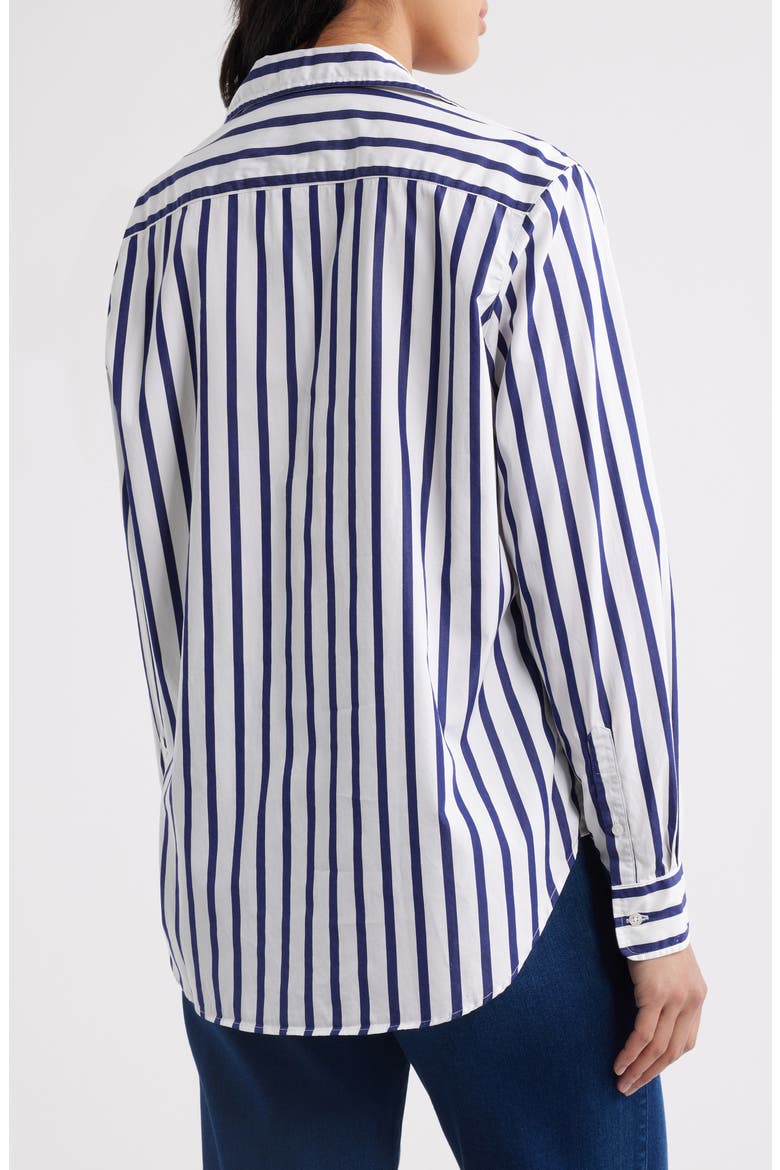Eileen Relaxed Button-Up Shirt, Alternate, color, WHITE/ NAVY STRIPE