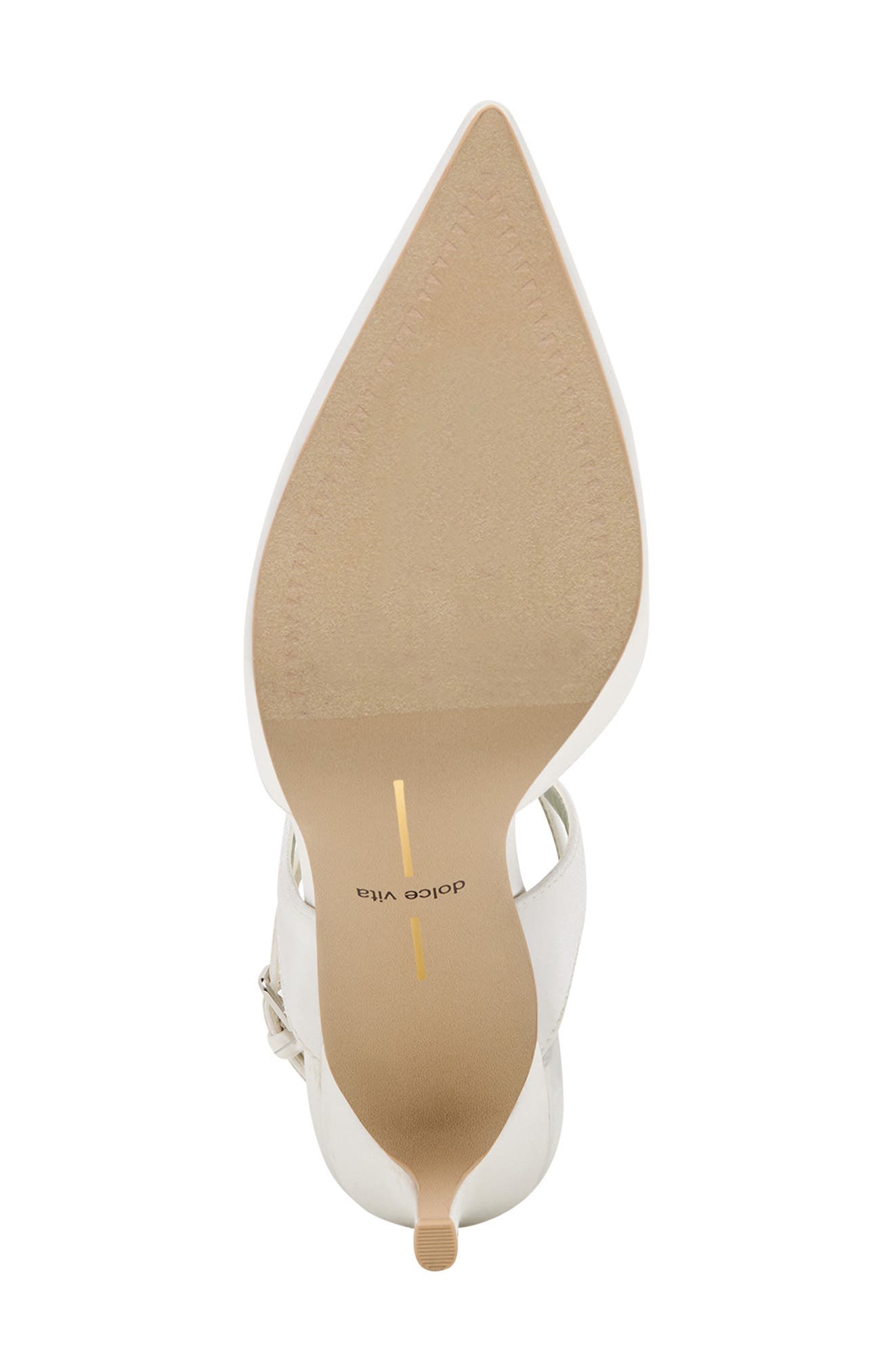 Dolce Vita Eliora Pointed Toe Ankle Strap Pump, Alternate, color, True White Satin