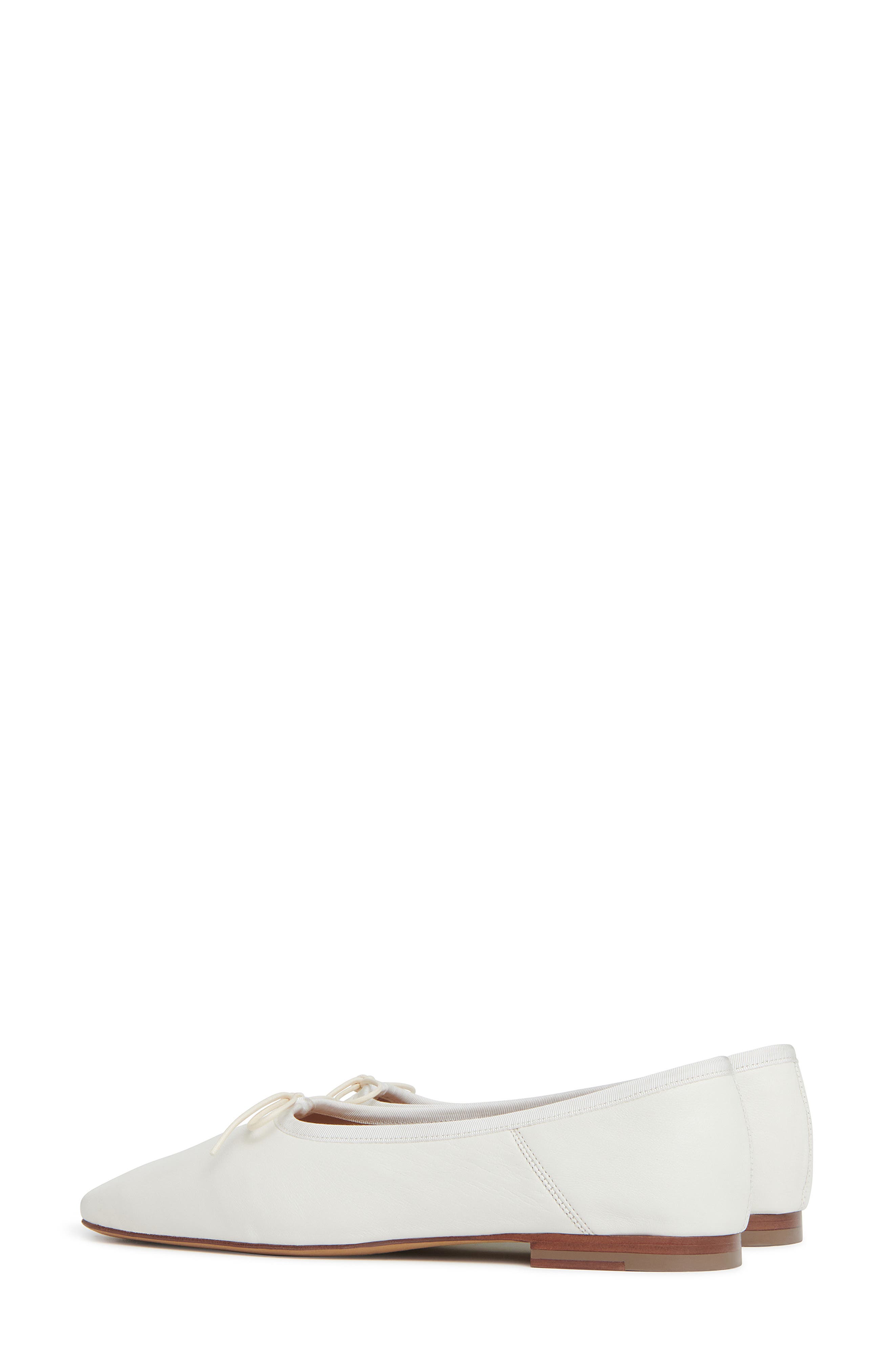 Mansur Gavriel Square Toe Ballerina Flat, Alternate, color, Bianca