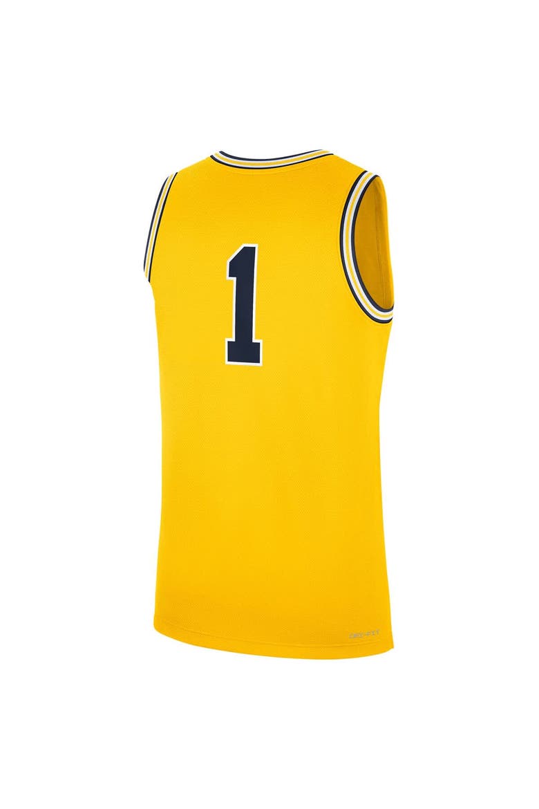Men's Jordan Brand #1 Maize Michigan Wolverines Alternate Replica Jersey, Alternate, color, Maize