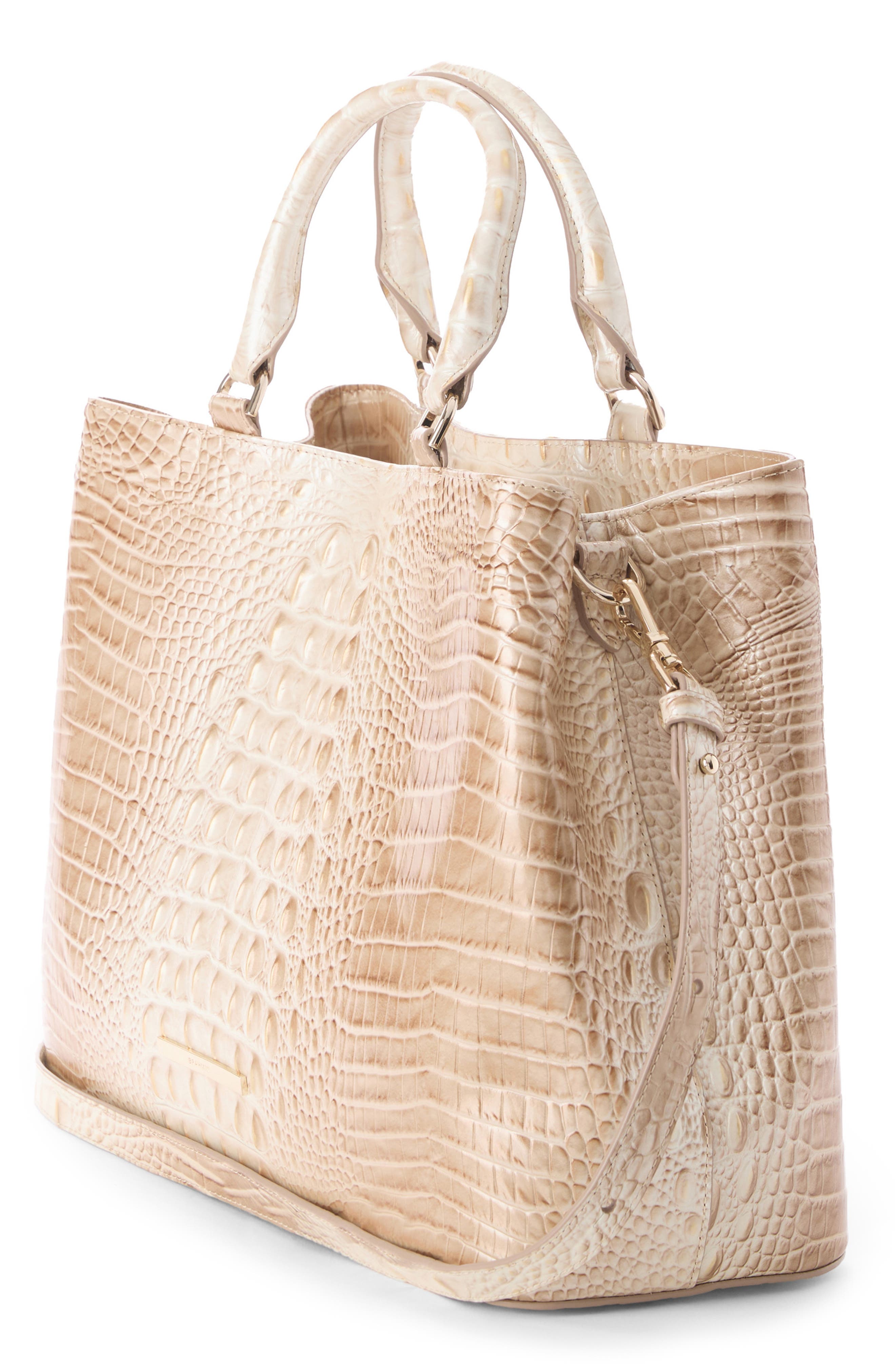 Denise Croc Embossed Leather Tote, Alternate, color, CONTOUR