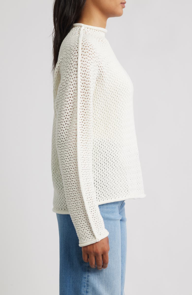Frank & Eileen Monterey Open Stitch Cotton Sweater, Alternate, color, Ivory