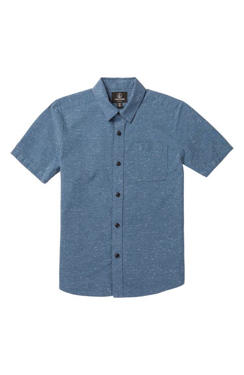 Kids' Play Date Knight Chambray Short Sleeve Button-Up Shirt (Big Kid)
