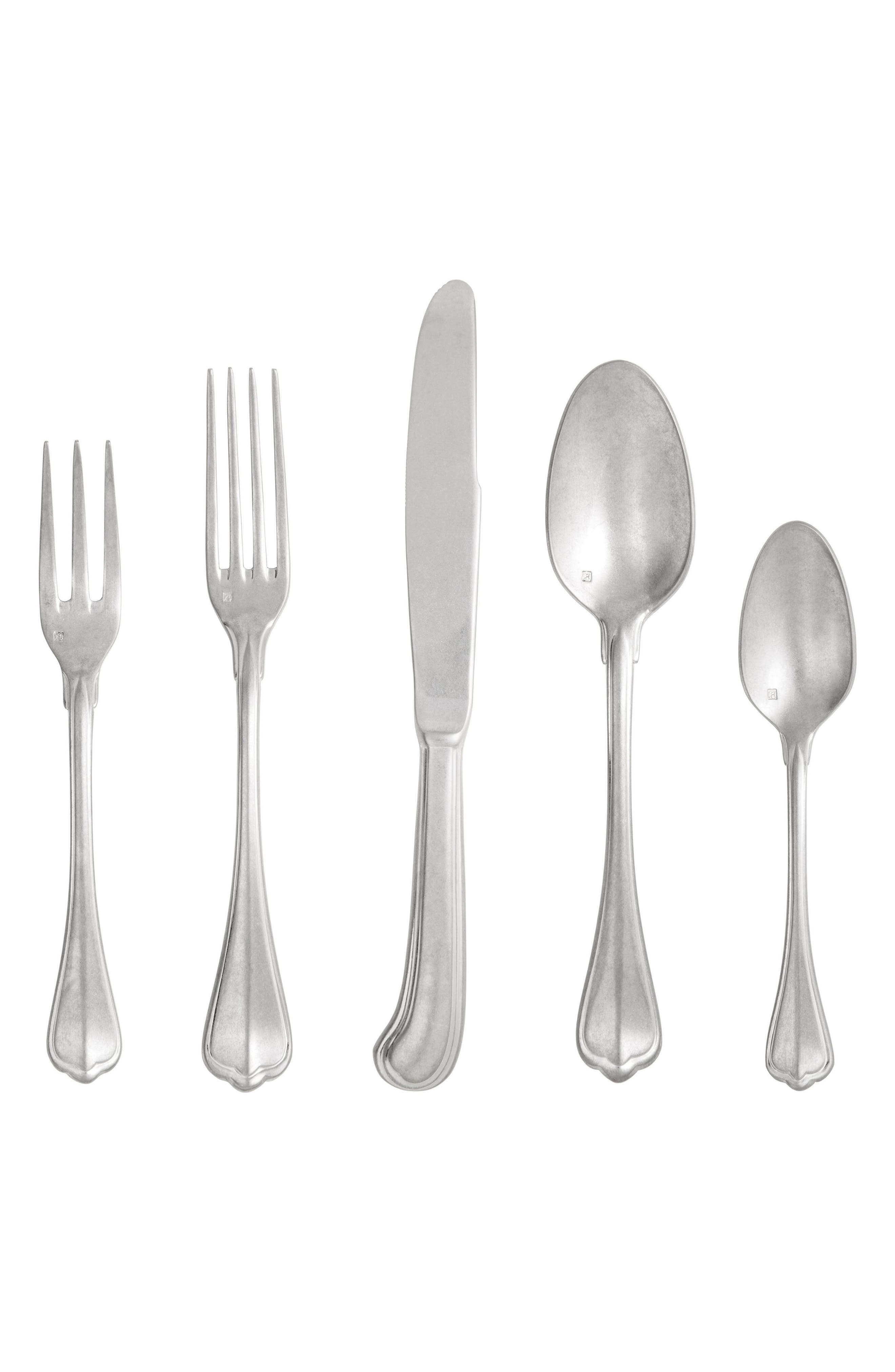 Fortessa San Marco Antiqued 20-Piece Flatware Set - Silver