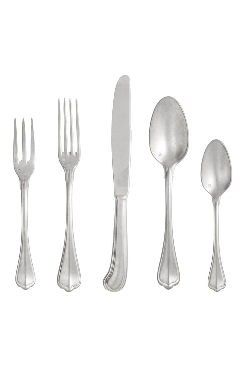 San Marco Antiqued 20-Piece Flatware Set, Main, color, SILVER