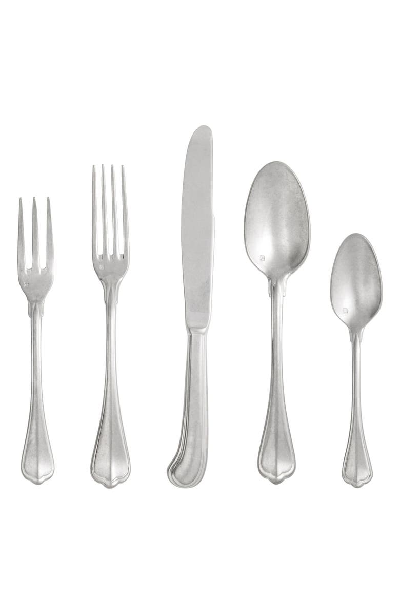 Fortessa San Marco Antiqued 20-Piece Flatware Set, Main, color, Silver