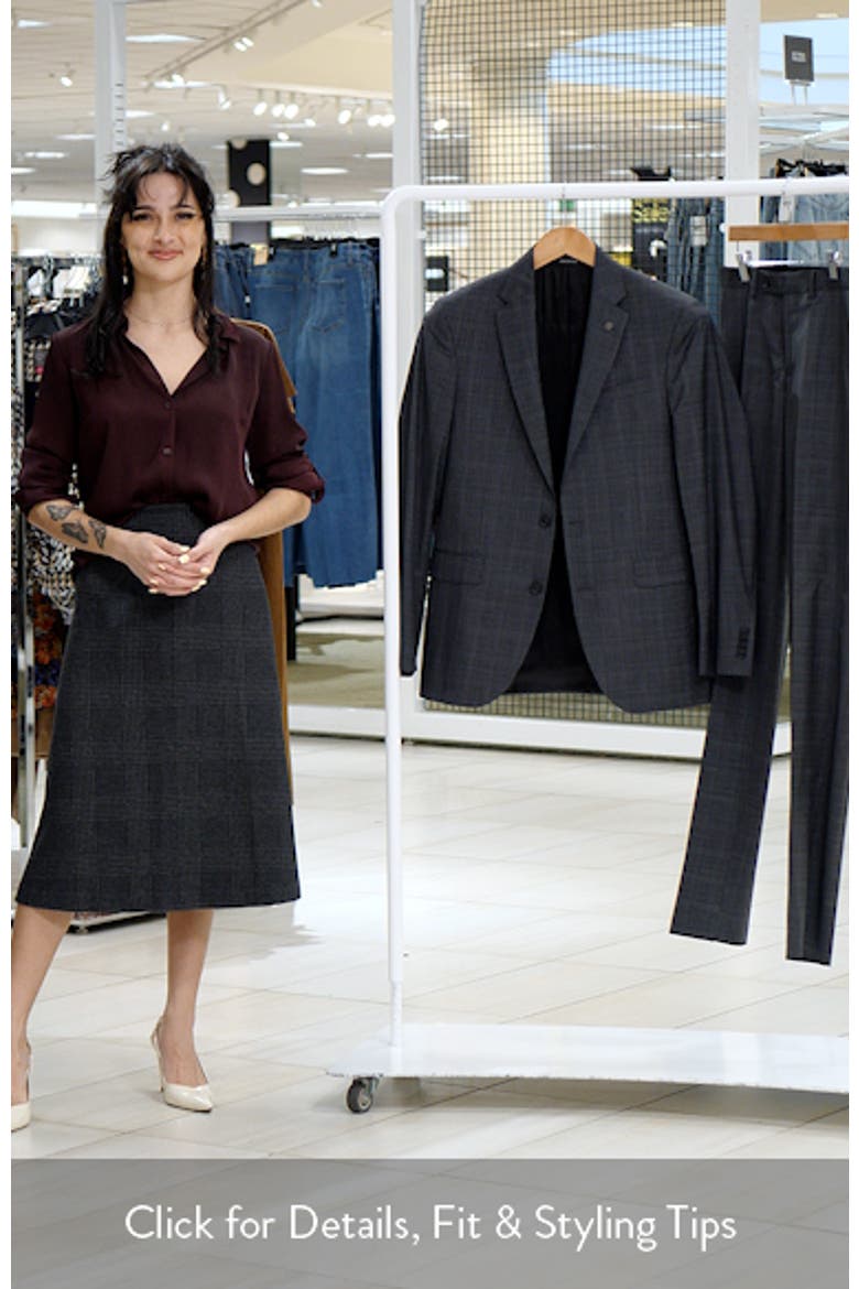 Ross Slim Fit Screen Check Suit video