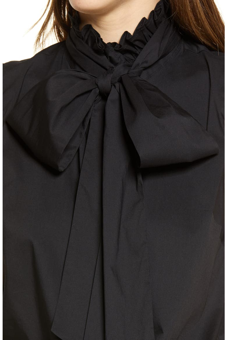 Sleeveless Tie Neck Blouse, Alternate, color, BLACK