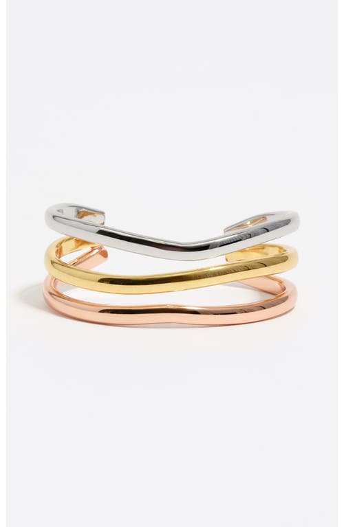 Bimba Y Lola Three-tone Bands Rigid Bracelet In Gold