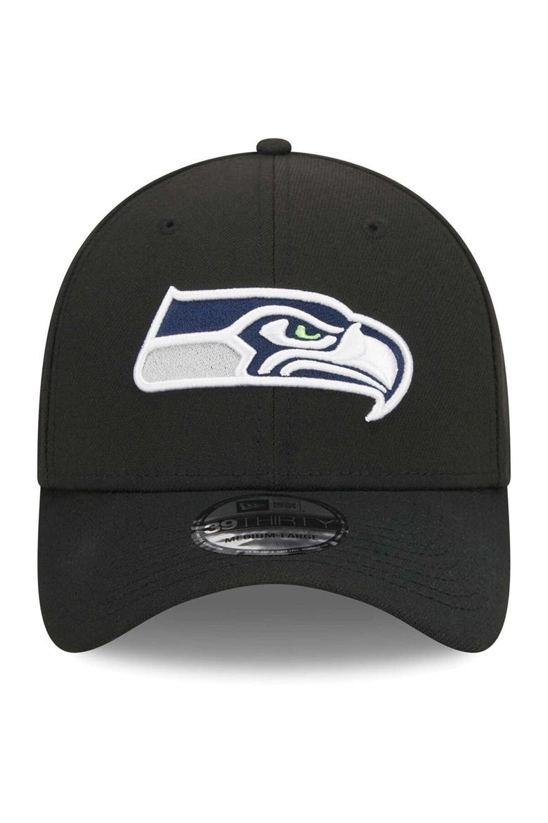 Men's New Era Black Seattle Seahawks  Main 39THIRTY Flex Hat, Alternate, color, Black