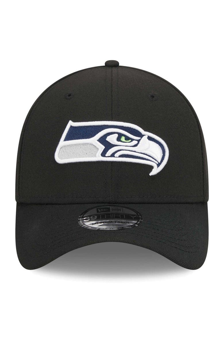 New Era Men's New Era Black Seattle Seahawks  Main 39THIRTY Flex Hat, Alternate, color, 