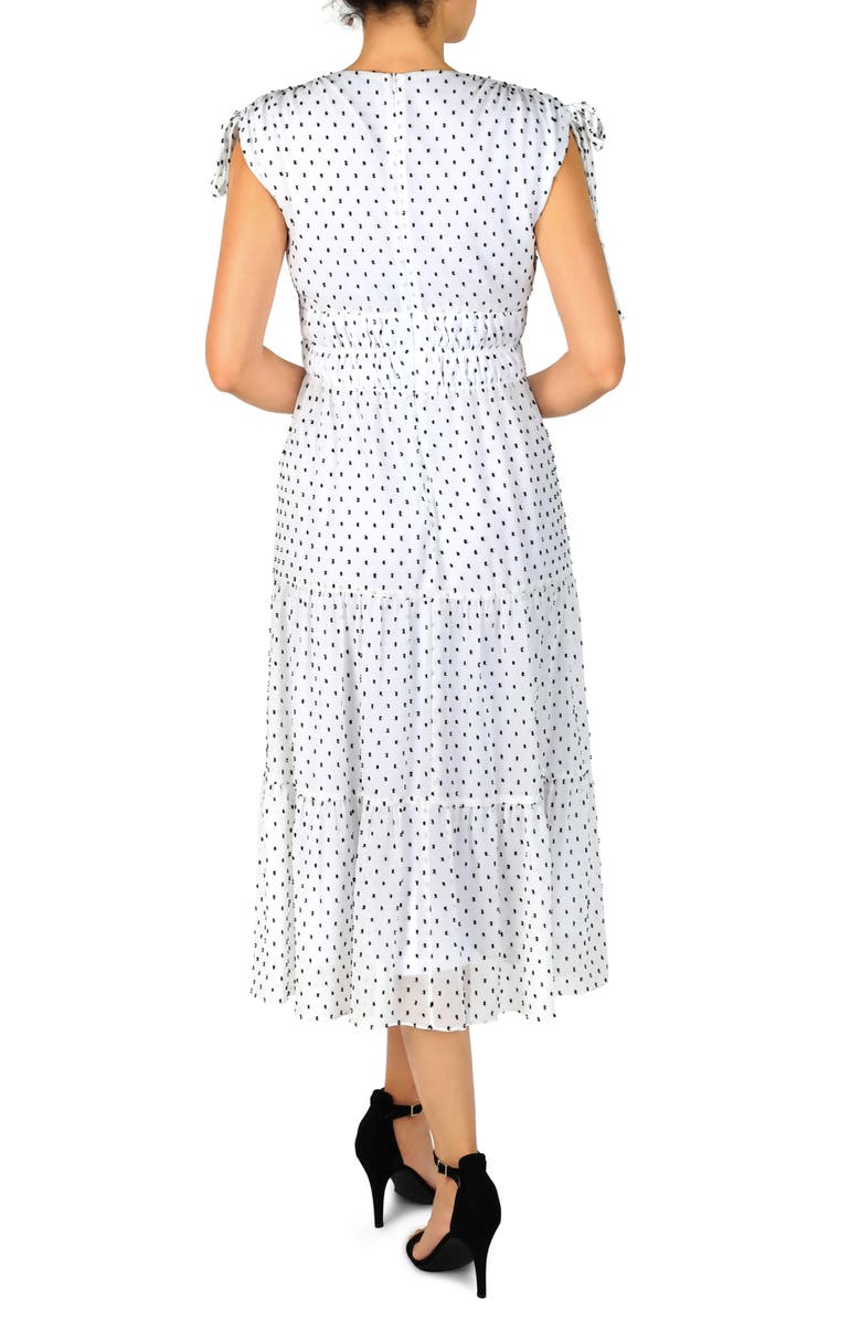 Julia Jordan Clip Dot Ruched Tiered Dress, Alternate, color,