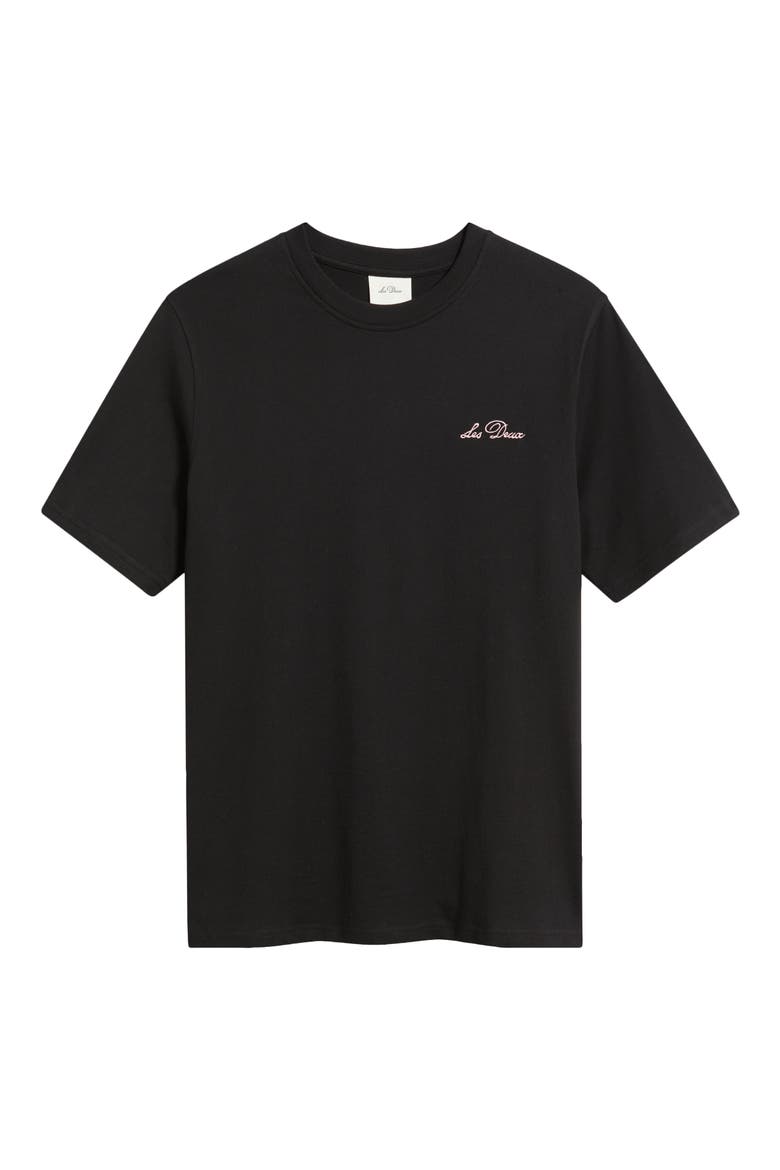 Wild Flower Embroidered Organic Cotton T-Shirt, Alternate, color, BLACK