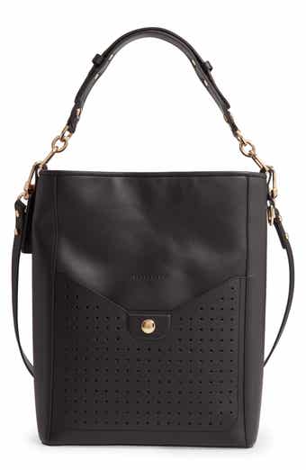 Longchamp Mademoiselle Perforated Calfskin Leather Bucket Bag