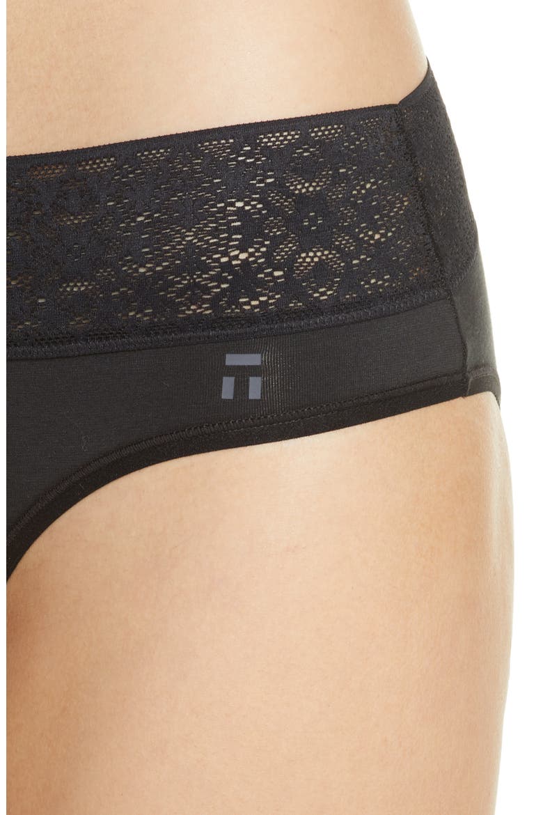 Cool Cotton Lace Cheeky Briefs, Alternate, color, BLACK