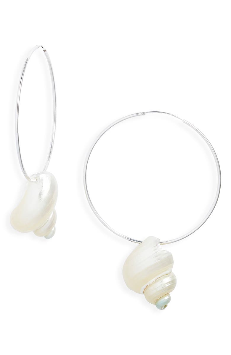 Child of Wild Sea Spiral Shell Hoops, Main, color,