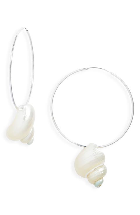 Sea Spiral Shell Hoops