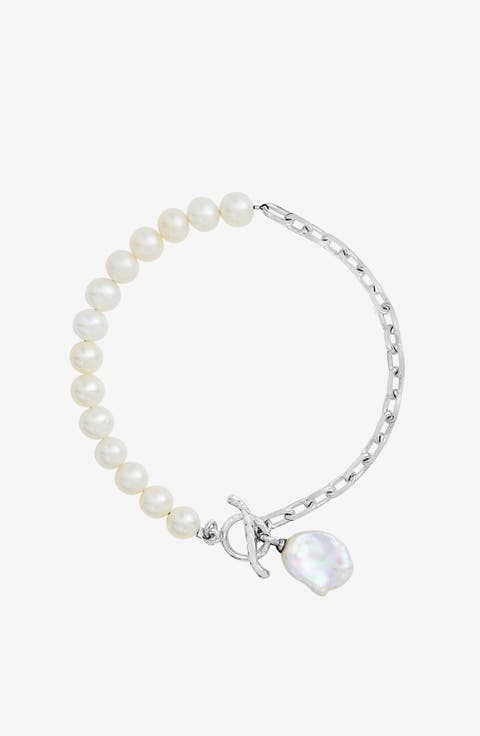 Timeless Keshi Pearl Chain Bracelet