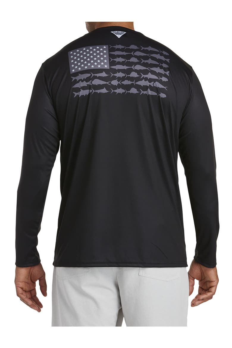 Big & Tall Fish Flag Long-Sleeve Graphic Tee, Alternate, color, BLACK