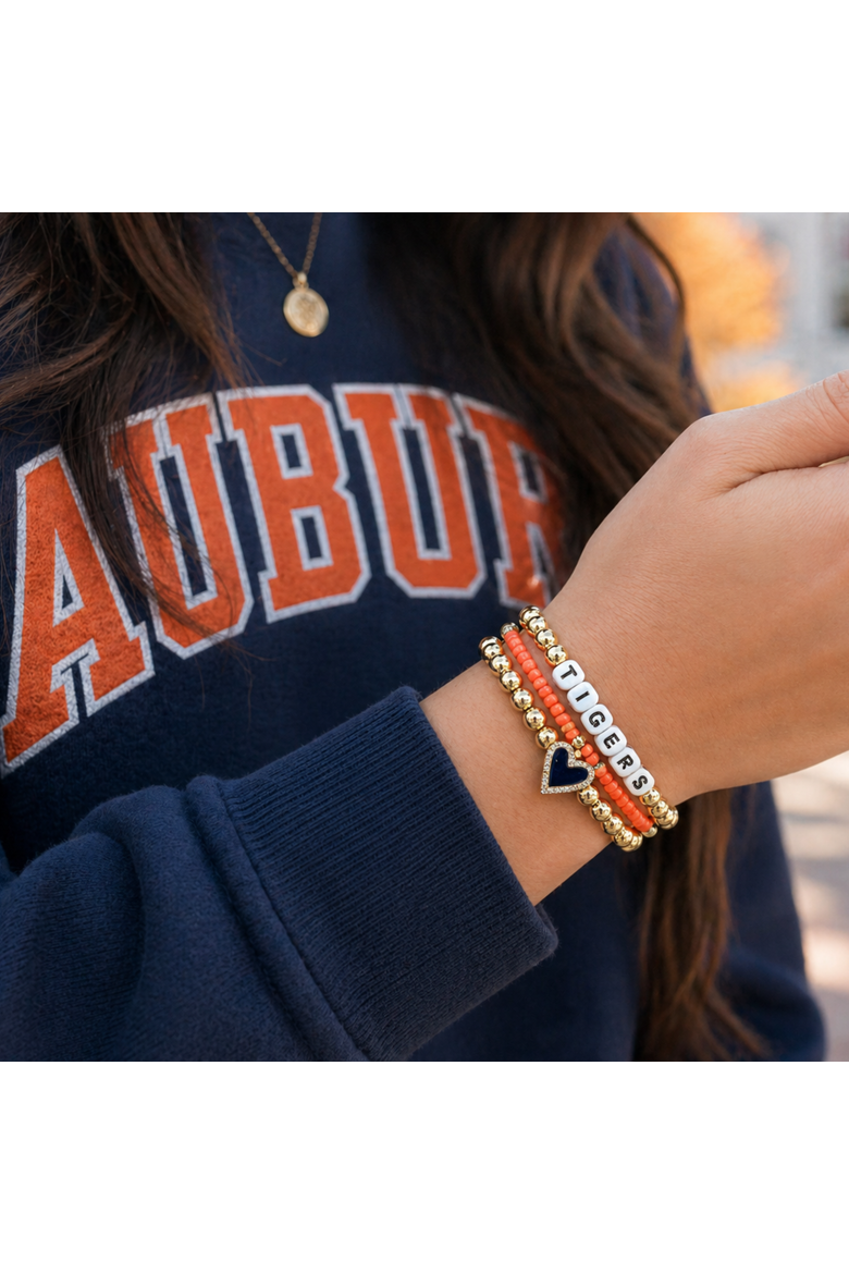 Auburn University Love My College Bracelet Stack, Alternate, color, Yellow Gold