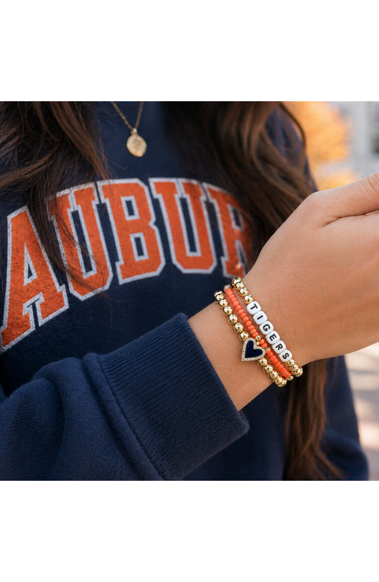 Color Shout Auburn University Love My College Bracelet Stack, Alternate, color, Yellow Gold