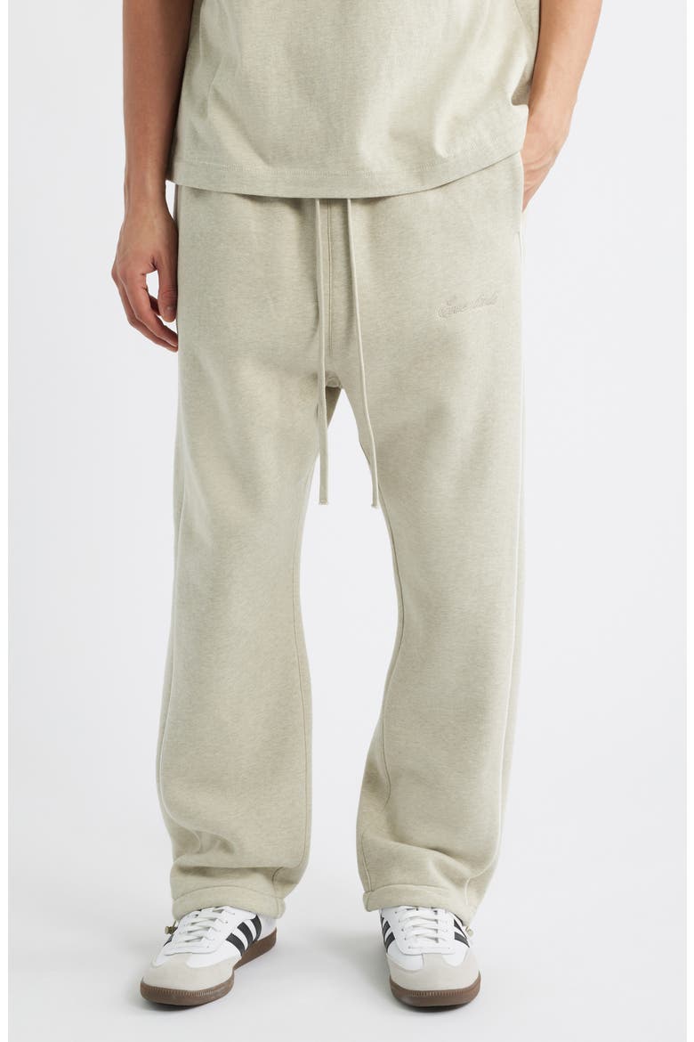 Relaxed Fleece Sweatpants, Main, color, HEATHER STONE/ CLOUD WHITE