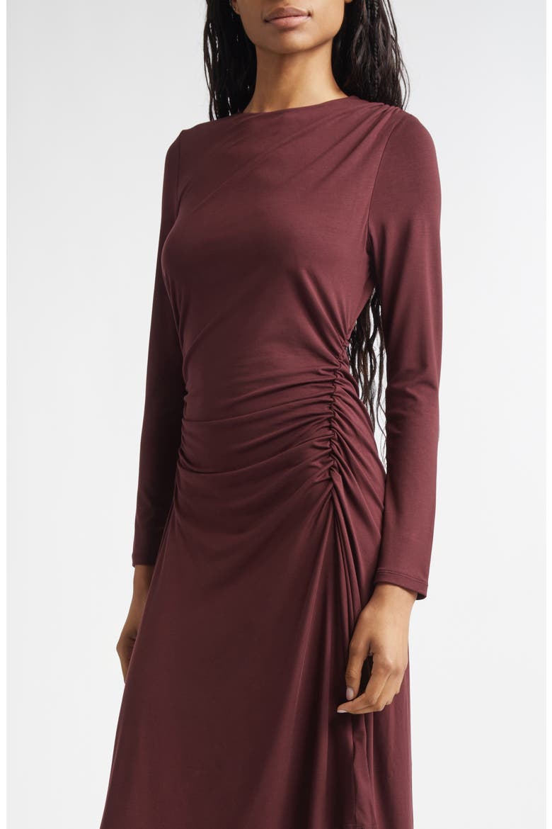 Theodora Ruched Midi Dress, Alternate, color, RAISIN