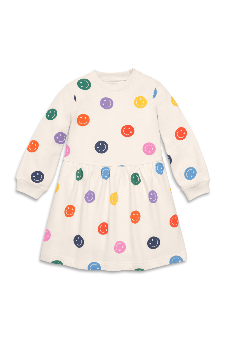 Kids Easy Sweatshirt Dress, Main, color, Rainbow Happy Faces