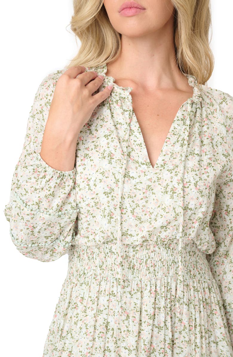 Wanderlust Pom Pom Trim Long Sleeve Dress