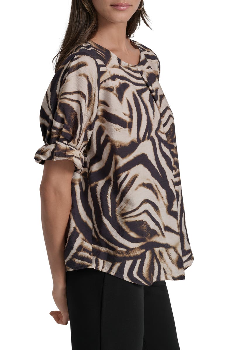 DKNY Abstract Zebra Print Voile Top, Alternate, color, Blurred Zebra