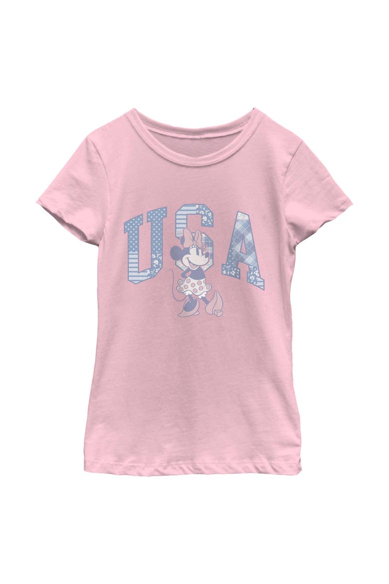Girl's Minnie Mouse American Sweetheart Pose  Graphic T-Shirt, Main, color, Light Pink