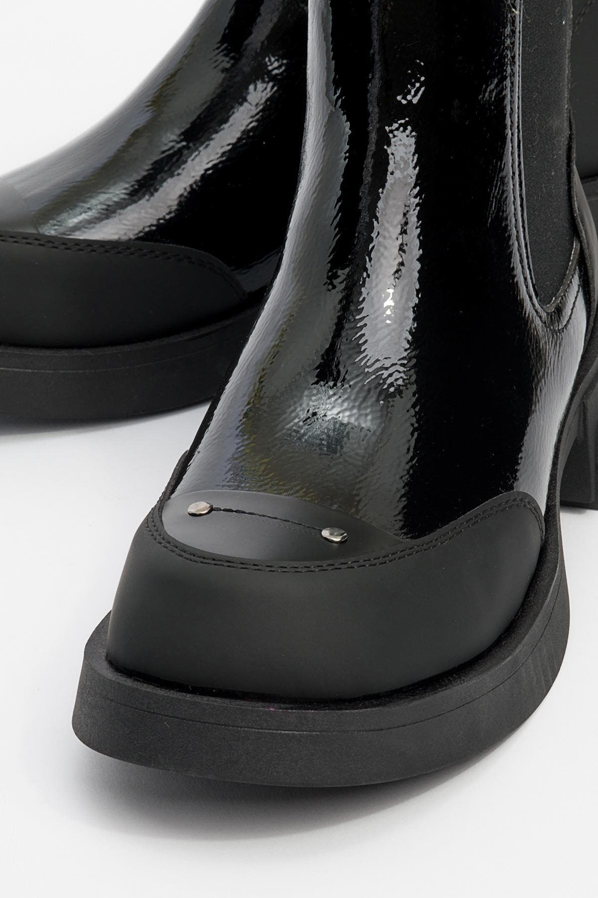 Prologue Shoes Albia Zip Boot, Alternate, color, Black Patent Faux Leather