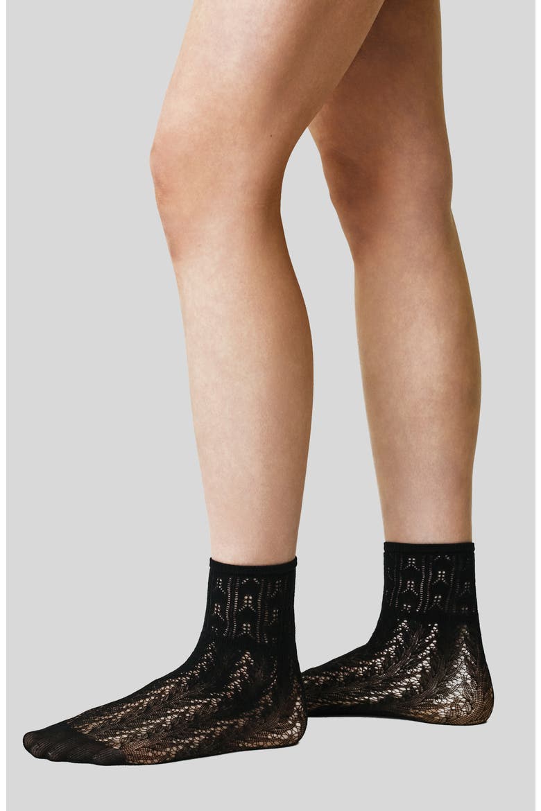 Erica Assorted 2-Pack Pointelle Quarter Socks, Main, color, BLACK