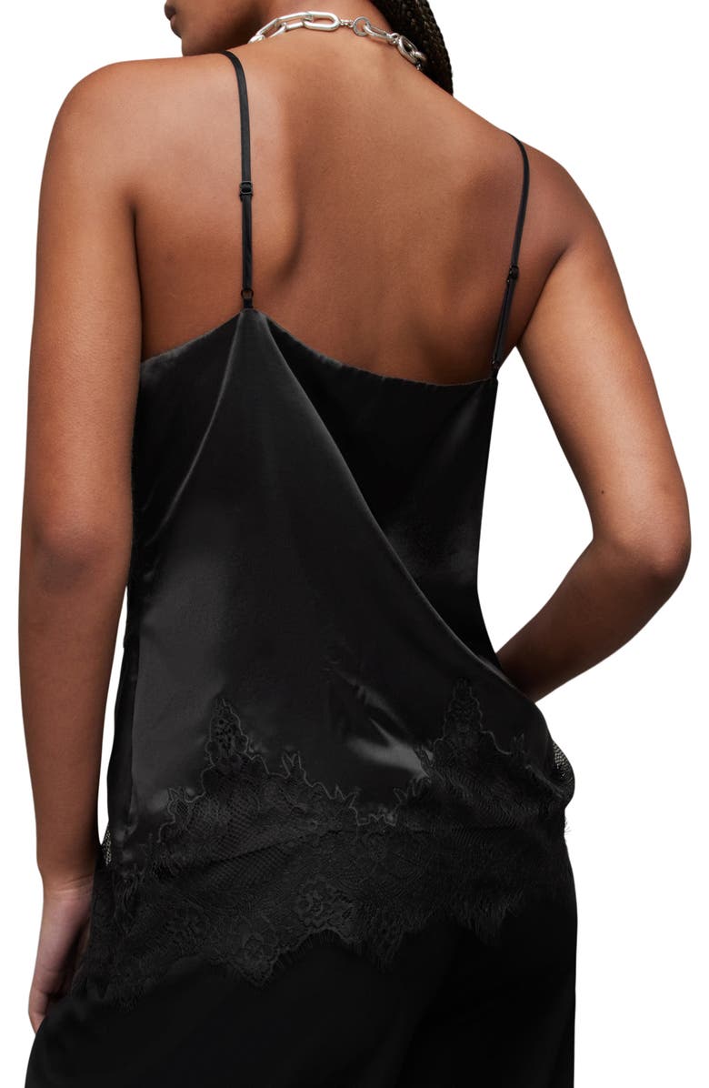 AllSaints Ophelia Lace Inset Satin Camisole, Alternate, color, 