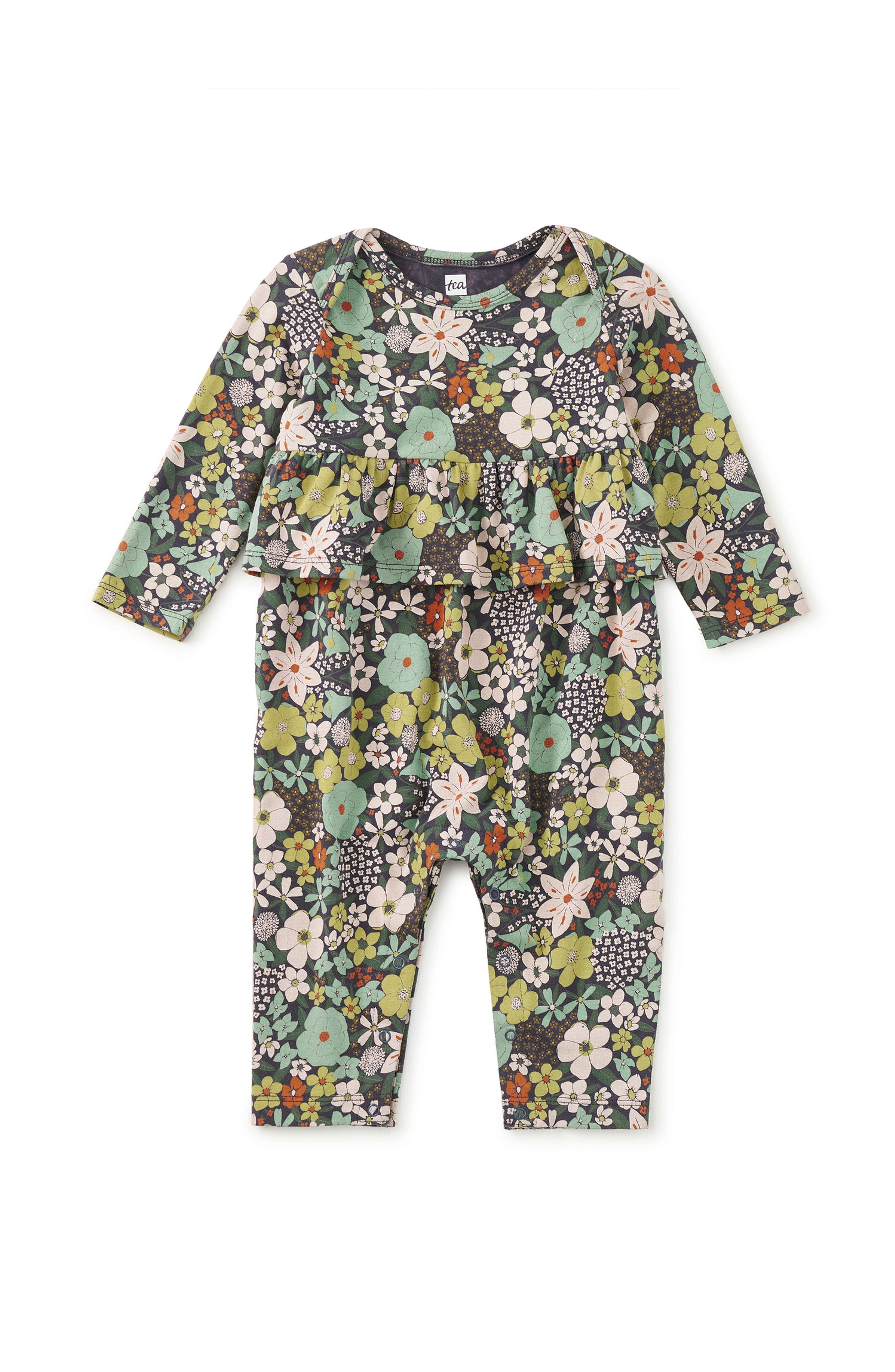 Tea Collection Pretty Peplum Baby Romper | Nordstrom