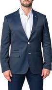 Maceoo Socrates Ponton Blue Geo Pattern Sport Coat