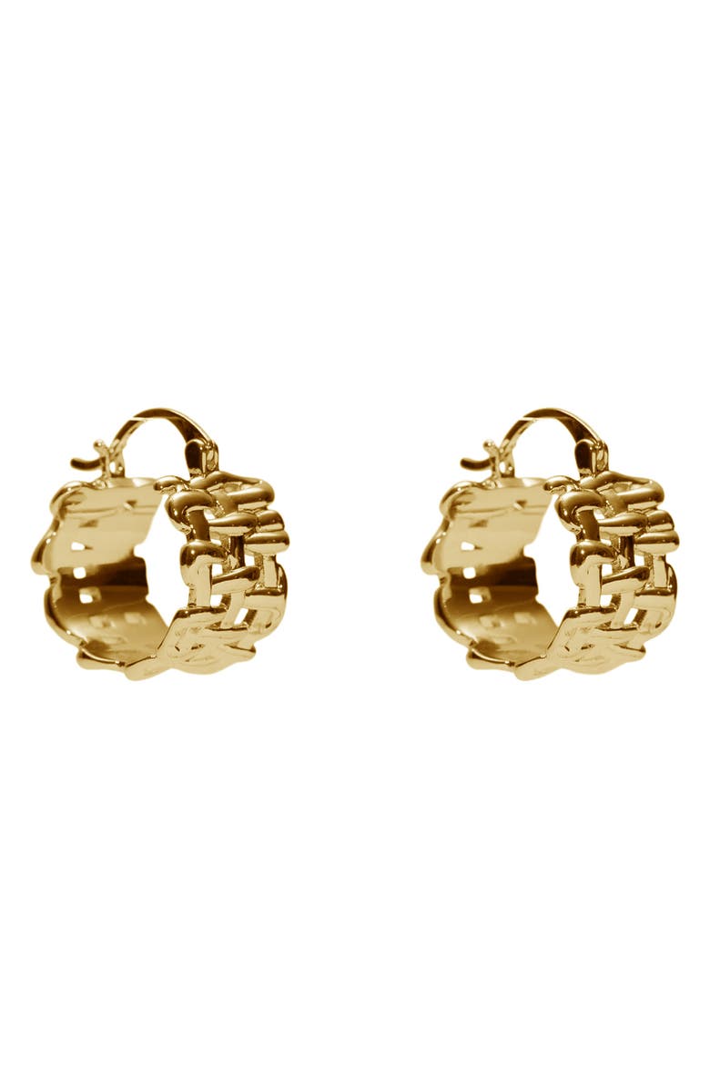 ARGENTO VIVO Textured Huggie Hoop Earrings, Main, color, Gold