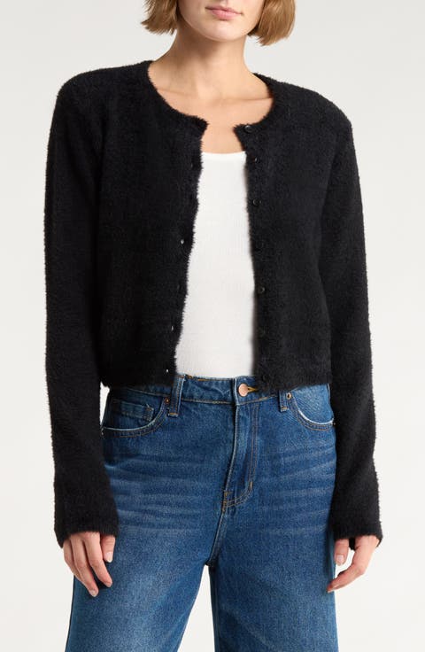 Eyelash Knit Cardigan