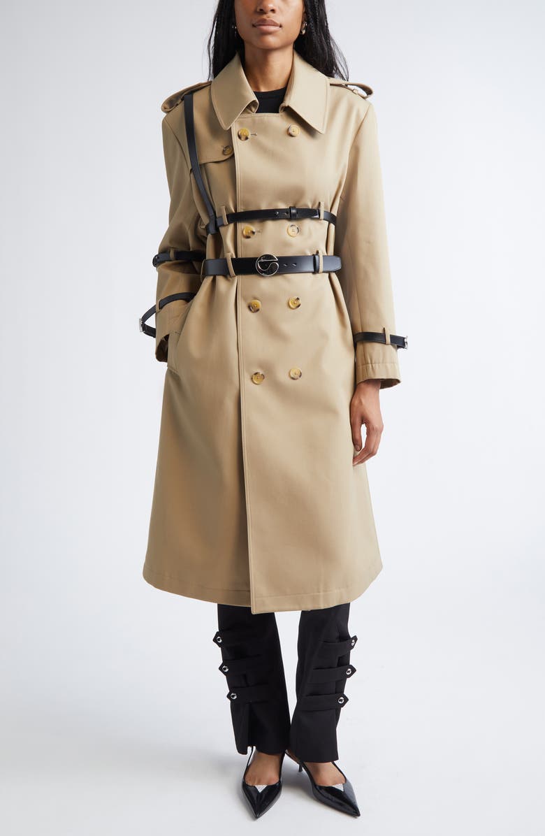 Coperni Multibelt Trench Coat, Main, color, Beige