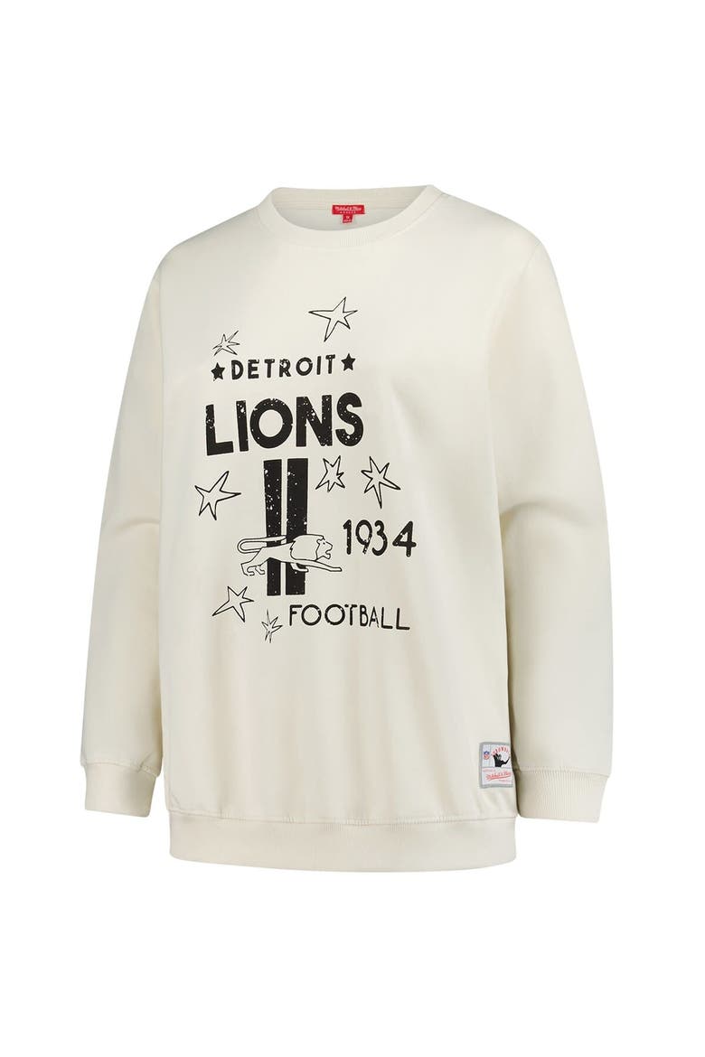 Women's Mitchell & Ness Cream Detroit Lions Plus Size Shooting Star Sweatshirt, Alternate, color, Cream
