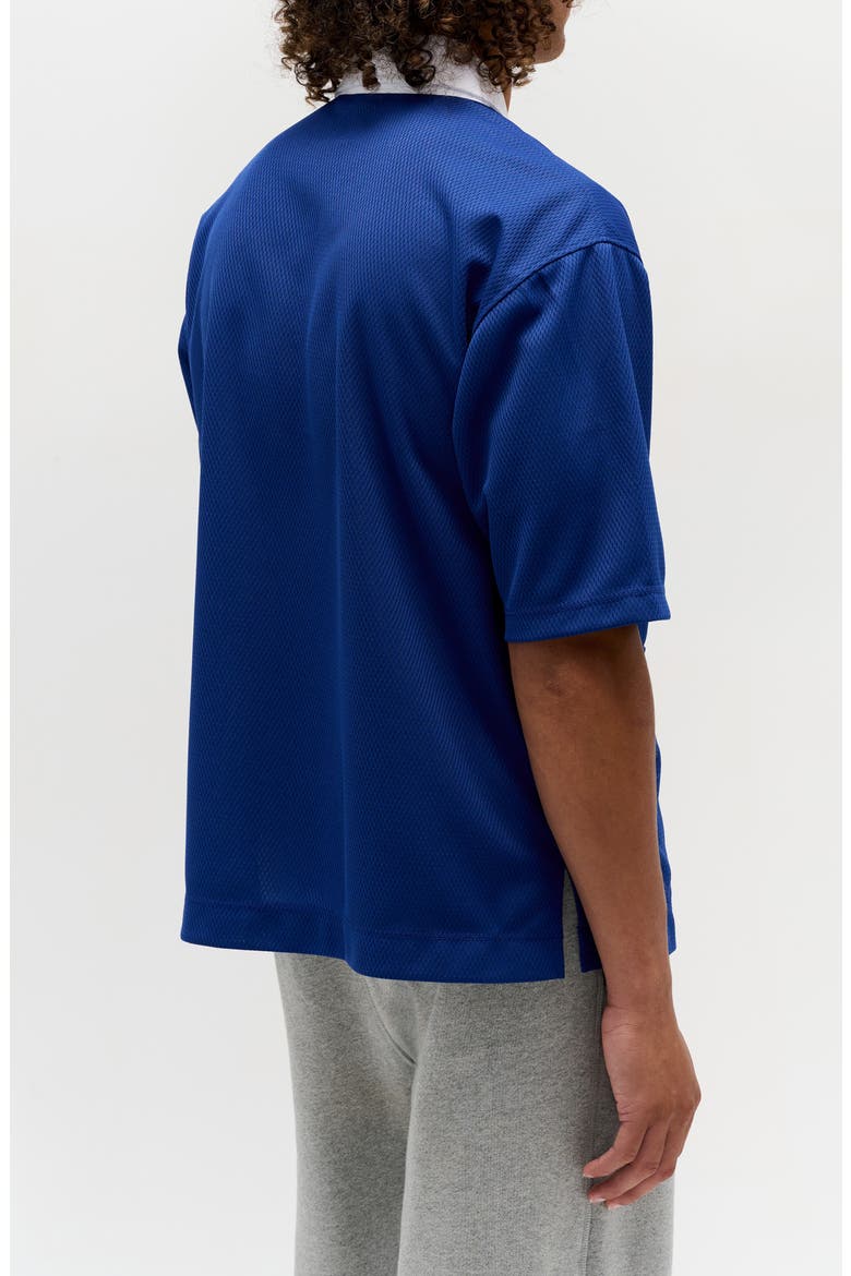 Made in USA Relaxed Mesh Zip Polo, Alternate, color, INKWELL