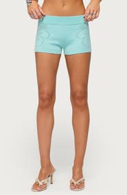 EDIKTED Noey Open Knit Microshorts