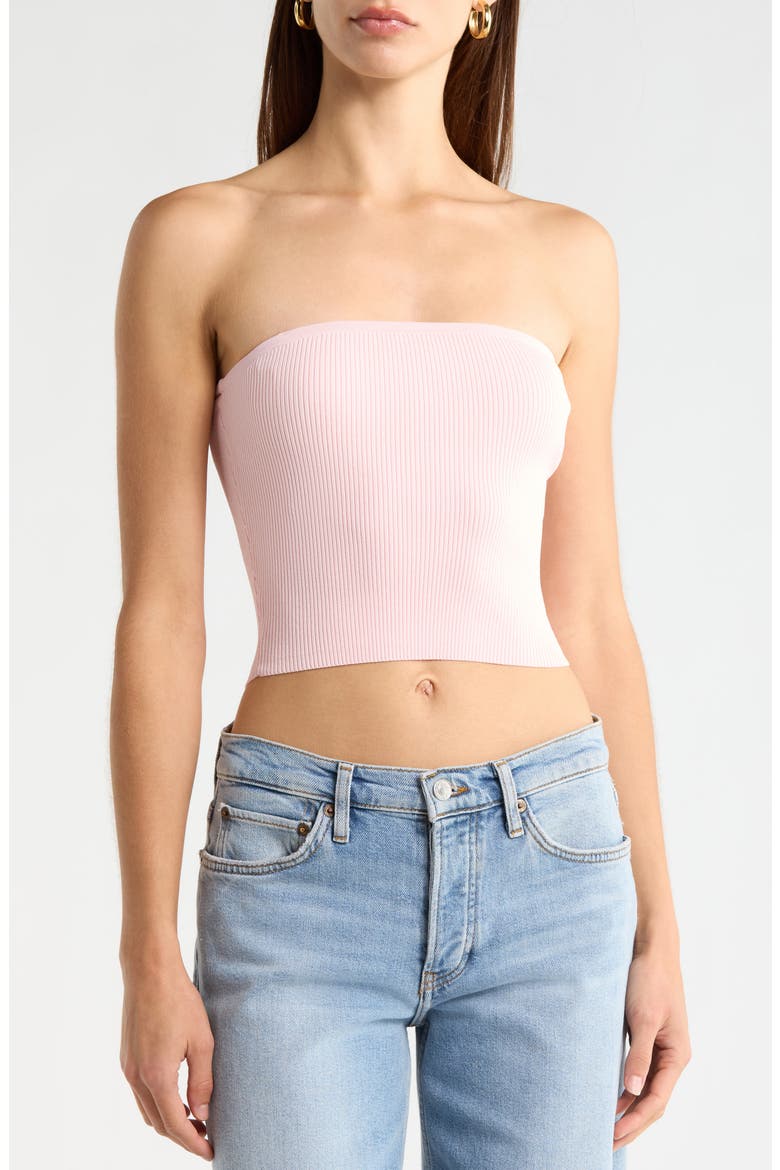 Jasmyn Rib Crop Tube Top & Bolero Set, Alternate, color, SOFT PINK