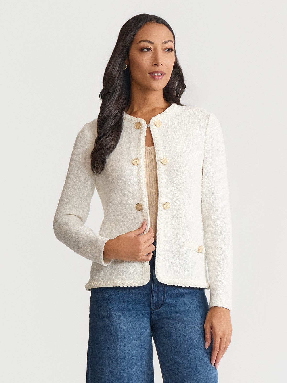 Misook Relaxed Lightweight Soft Tweed Knit Jacket (Women) | Nordstrom