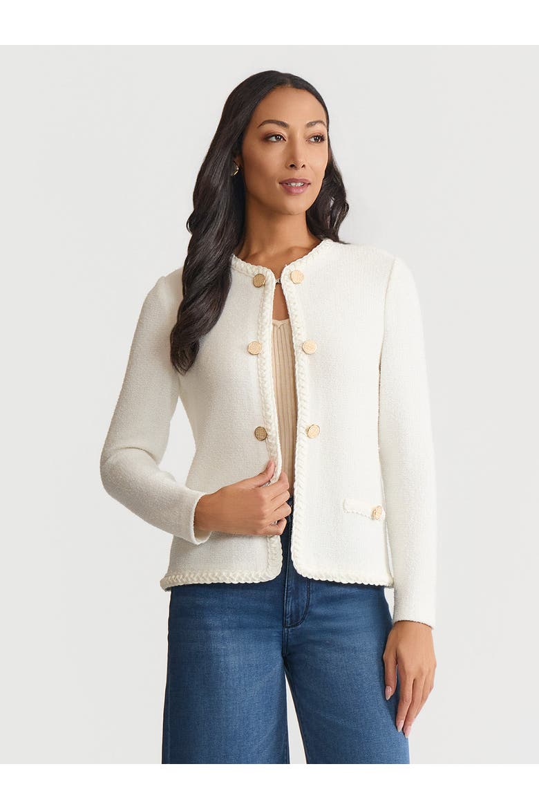 Relaxed Lightweight Soft Tweed Knit Jacket, Alternate, color, New Ivory
