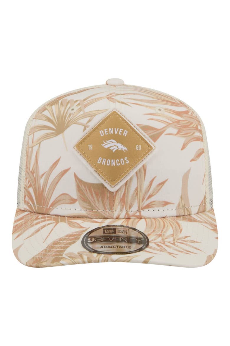 Men's New Era  Tan Denver Broncos Tonal Palm COOLERA 9SEVENTY Adjustable Trucker Hat, Alternate, color, Tan