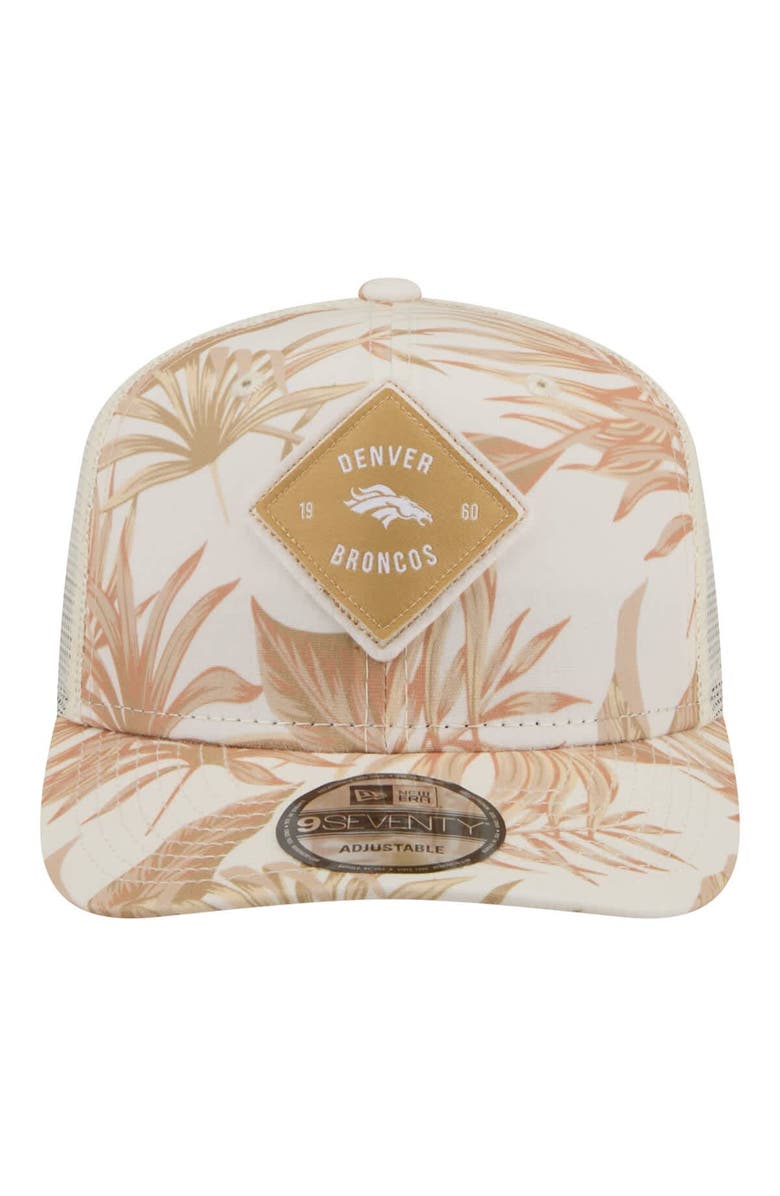 New Era Men's New Era Tan Denver Broncos Tonal Palm COOLERA 9SEVENTY Adjustable Trucker Hat, Alternate, color, Tan